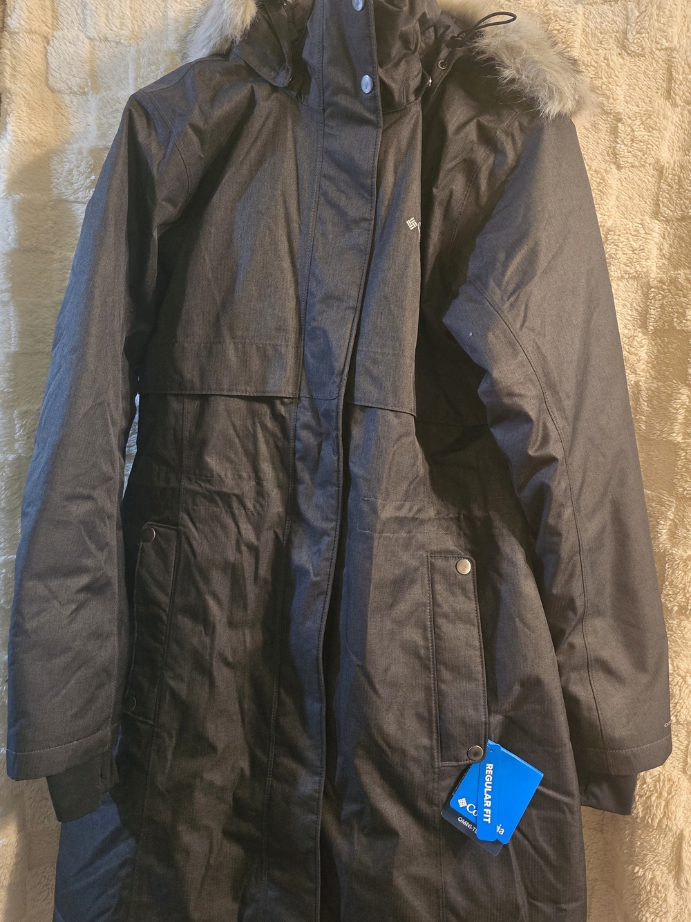 Columbia Black Omni-Tech Waterproof Jacket with Omni-Heat Tag
